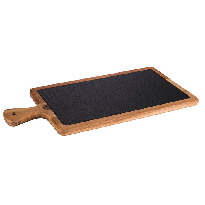 Wooden Serving Board with Slate Tray 18 x 34 cm
