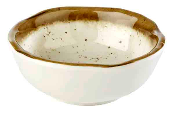 Stone Art Melamine White and Brown Bowl 70 ml