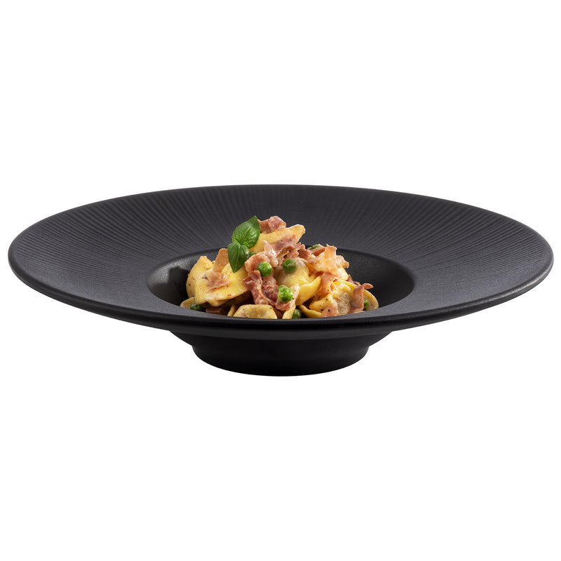 NERO Melamine Black Wide Rim Plate 29 cm