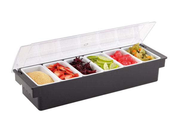 Condiment Holder Box With Lid (6 Compartments)