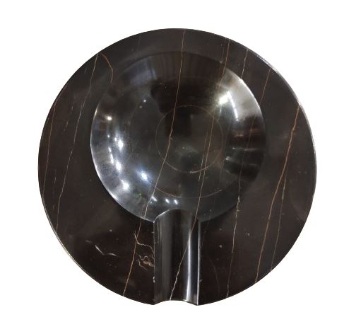 HERA Black Circle Marble Cigar Ashtray - Handmade