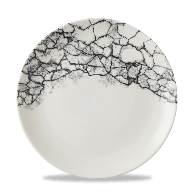 Kintsugi Accents Quartz Black Evolve Coupe Plate 21.7cm