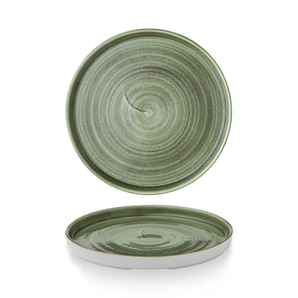 Stonecast Patina Burnished Green Walled Plate 21cm