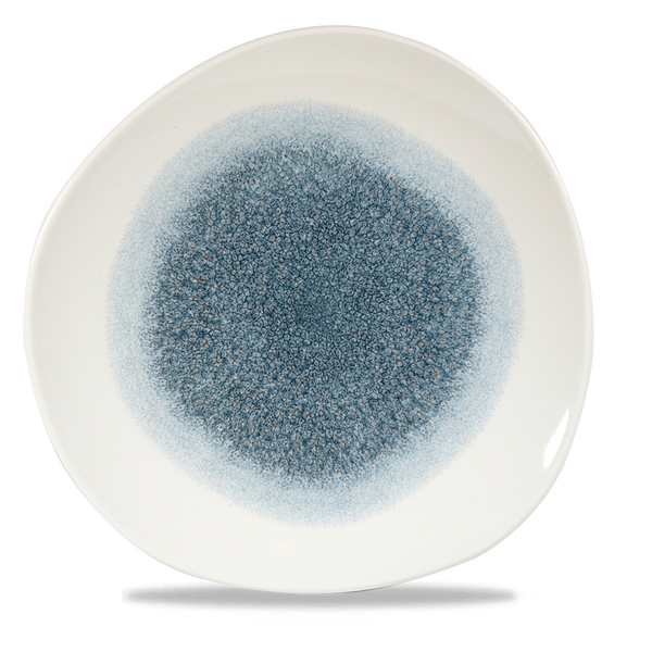 Studio Prints Raku Topaz Blue Round Organic Plate 28.6cm