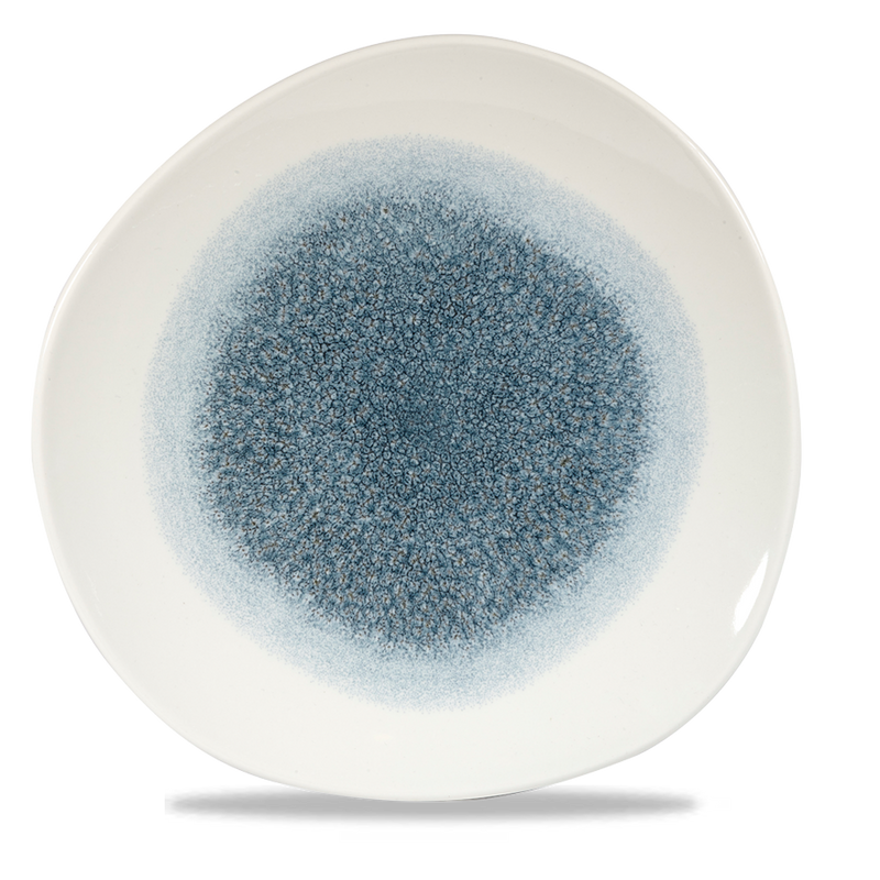Studio Prints Raku Topaz Blue Round Organic Plate 28.6cm