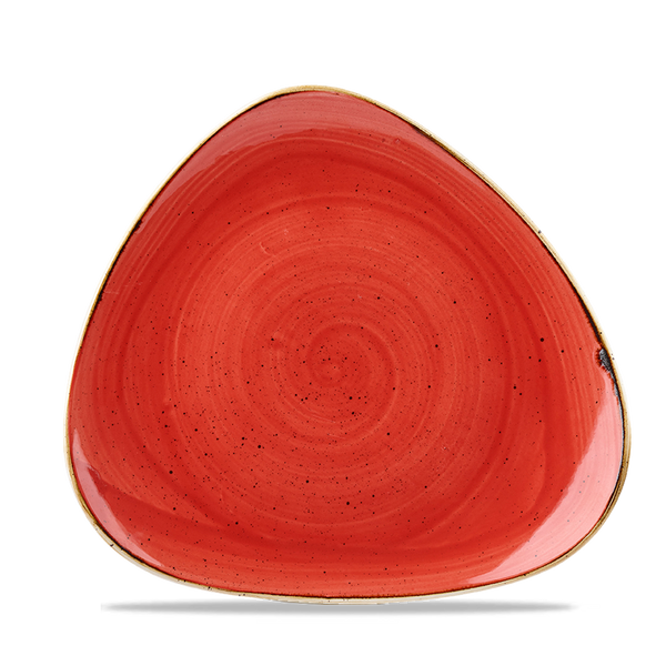 Stonecast Berry Red Triangle Plate 22.9cm