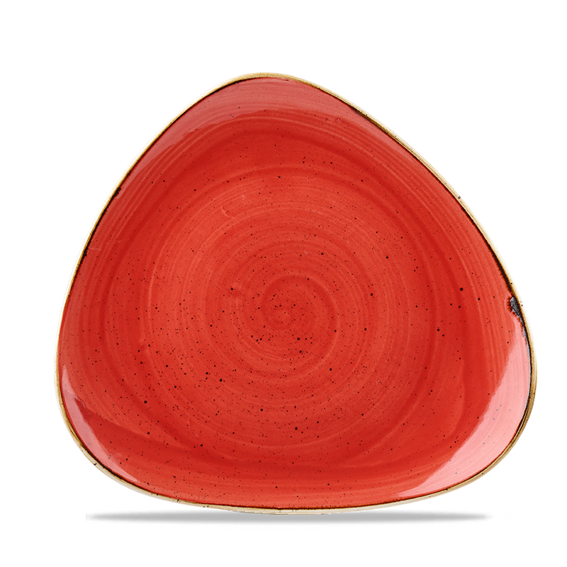 Stonecast Berry Red Triangle Plate 22.9cm