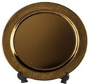 Round "flat" plate-S/S diam 38cm Copper Matt Hammered