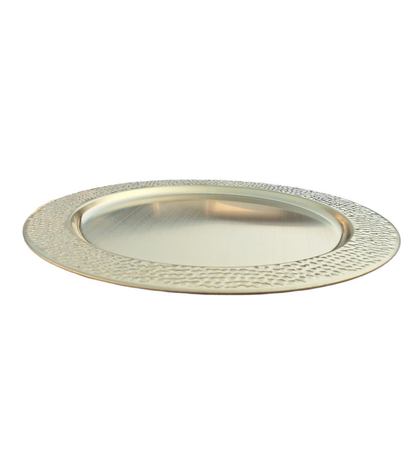 Round Flat Serving Plate Stainless Steel