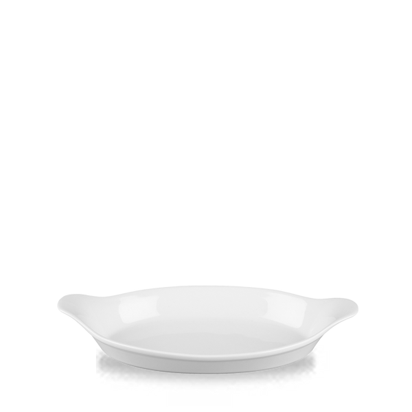 Cookware White Medium Oval Eared Dish 28 x 15.6cm