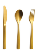 ORO BCN Gold Flatware (Dessert Spoon, Dessert Fork, Dessert Knife - 4 pcs. each)