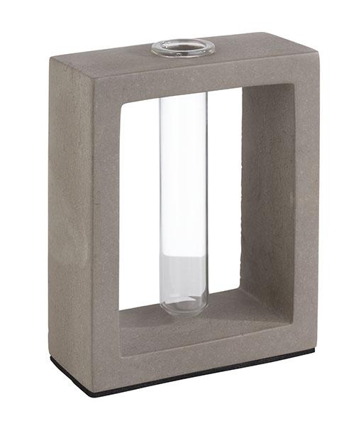 Element Flower Vase With Glass Insert Concrete