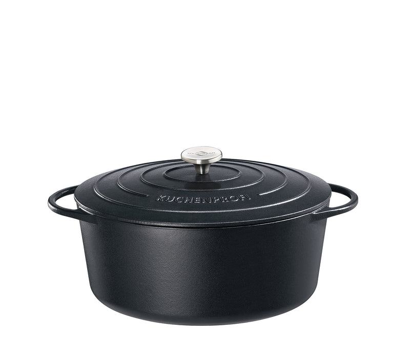 Provence Oval French Oven Cast Iron Black 33cm, 7L