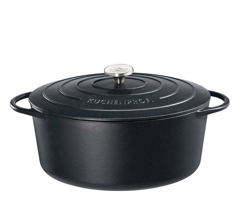Provence Oval French Oven Cast Iron Black 40cm