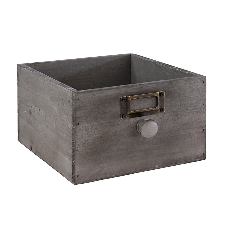 Vintage Wooden box with knob 18.5cm - Gray