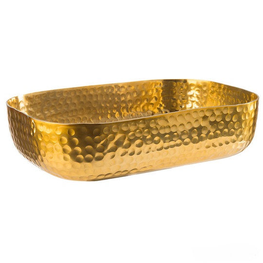 Bowl Hammered Surface Aluminum Gold Look 1.4 L