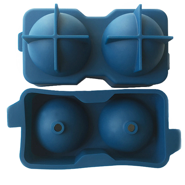 XXL Blue Ice Ball Mold Makes 2 Balls 5.8cm Diameter Each