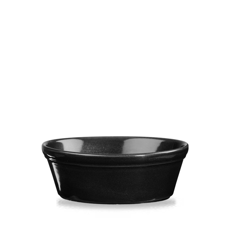 Round Pie Dish/Cook & Serve/Cookware - Black Onyx - Porcelain Oveb Safe - Churchill UK