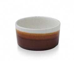 Nourish Stonecast Siena Brown & Barley White Linear Soup Bowl 426ml