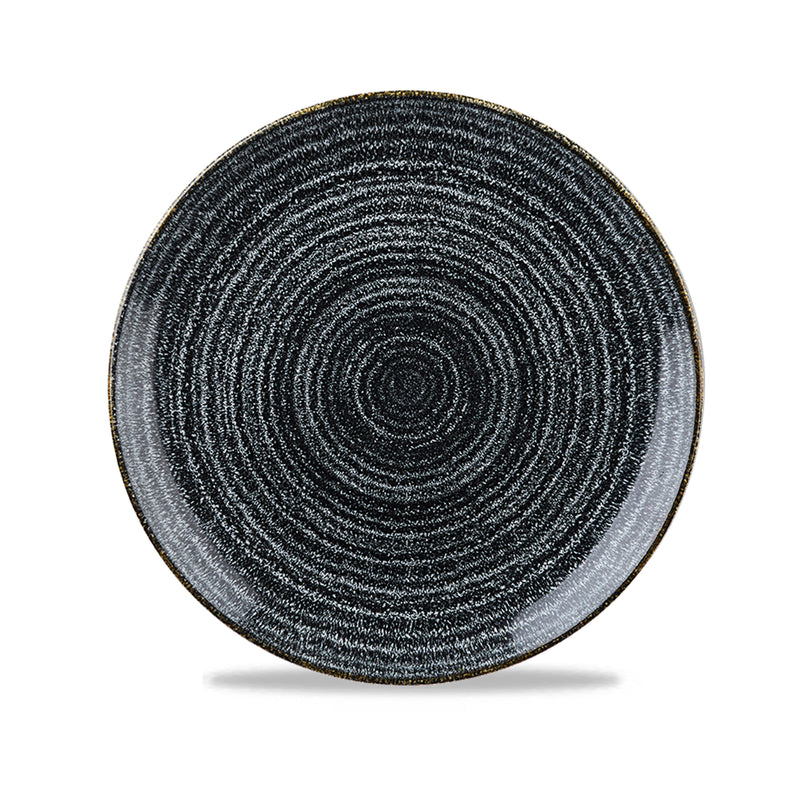 Homespun Black Coupe Plate 21.7cm