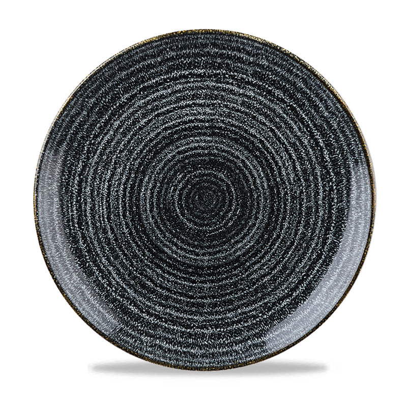 Homespun Black Coupe Plate 21.7cm