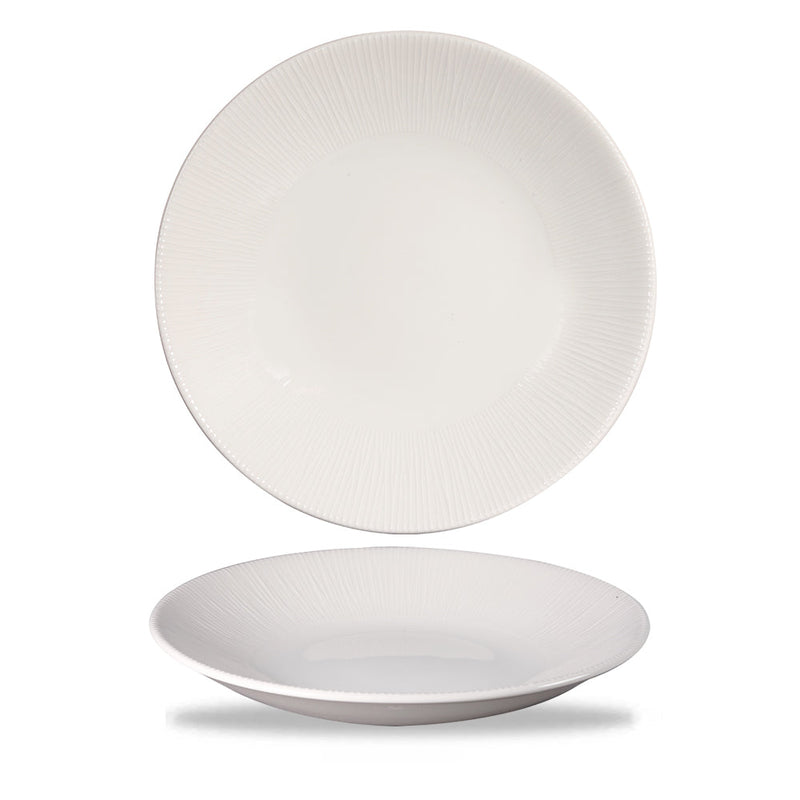 Bamboo Deep Coupe Plate White 22.5cm