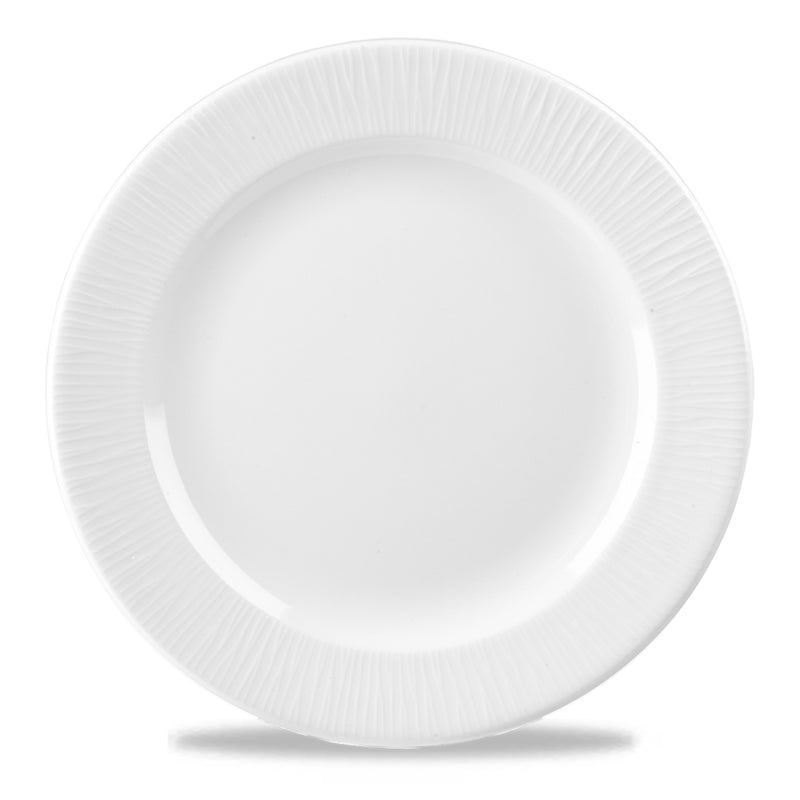 Bamboo Rimmed Plate White 23.4cm