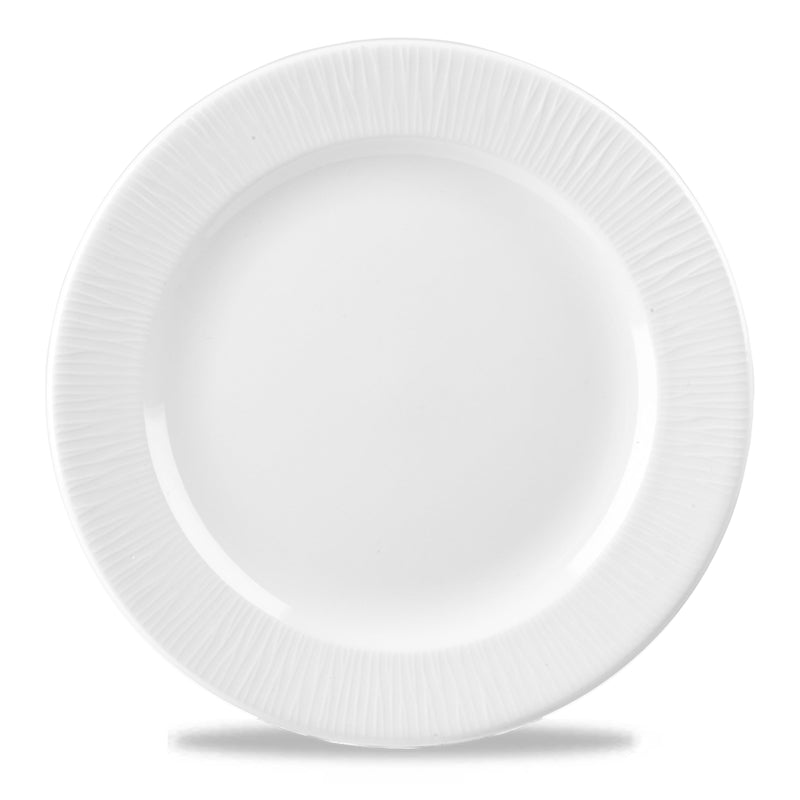 Bamboo Rimmed Plate White 17cm