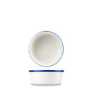 Ramekin Retro/Cookware - White with Blue Rim - Porcelain Oveb Safe - Churchill UK