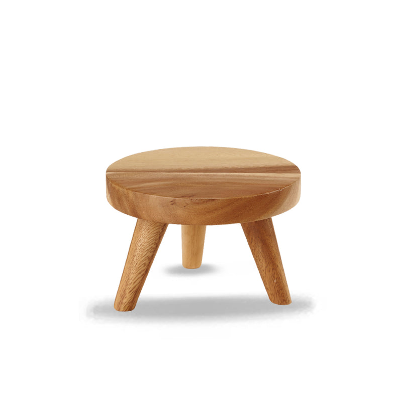 Small Round Wooden Stand - Acacia Wood