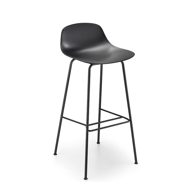 Pure mini loop bar stool , Black matt painted steel frame with polypropylene shell