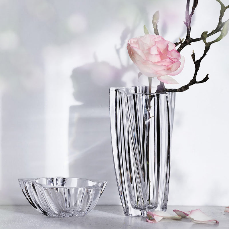 Decorative Flower Vase Turn 26cm - Clear Crystal