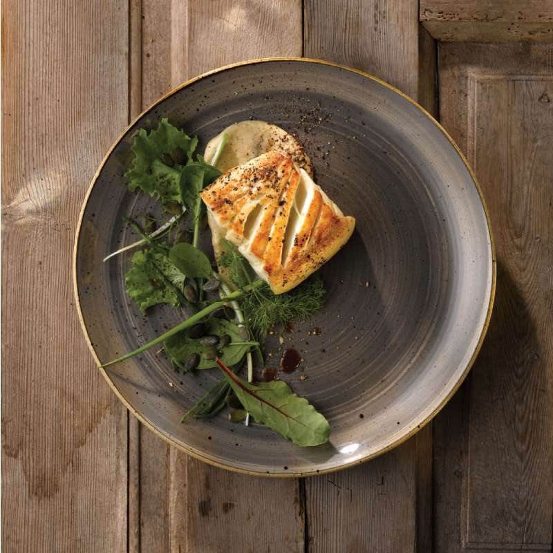 Churchill Stonecast Peppercorn Grey Coupe plate 