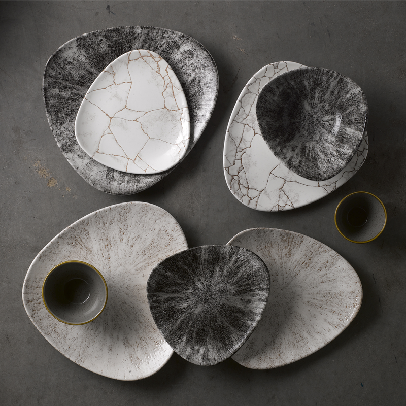 Studio Prints Stone Agate Grey Triangle Bowl 60 cl