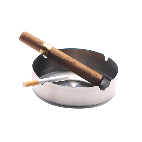 Round Bar Cigar Ashtray - Stainless Steel Matt