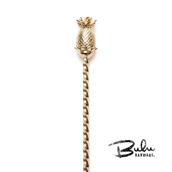 Cocktail Barspoon Pineapple Gold Plated 33.5cm