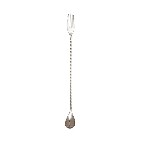 Cocktail Barspoon With Fork- Stainless Steel - 50cm