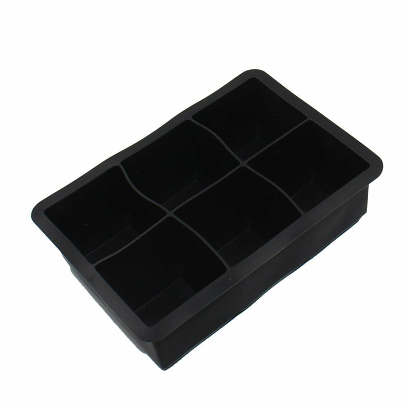 XXL Black / Red Ice Mold Cube With Lid  Makes 6 Cubes 5cm Each