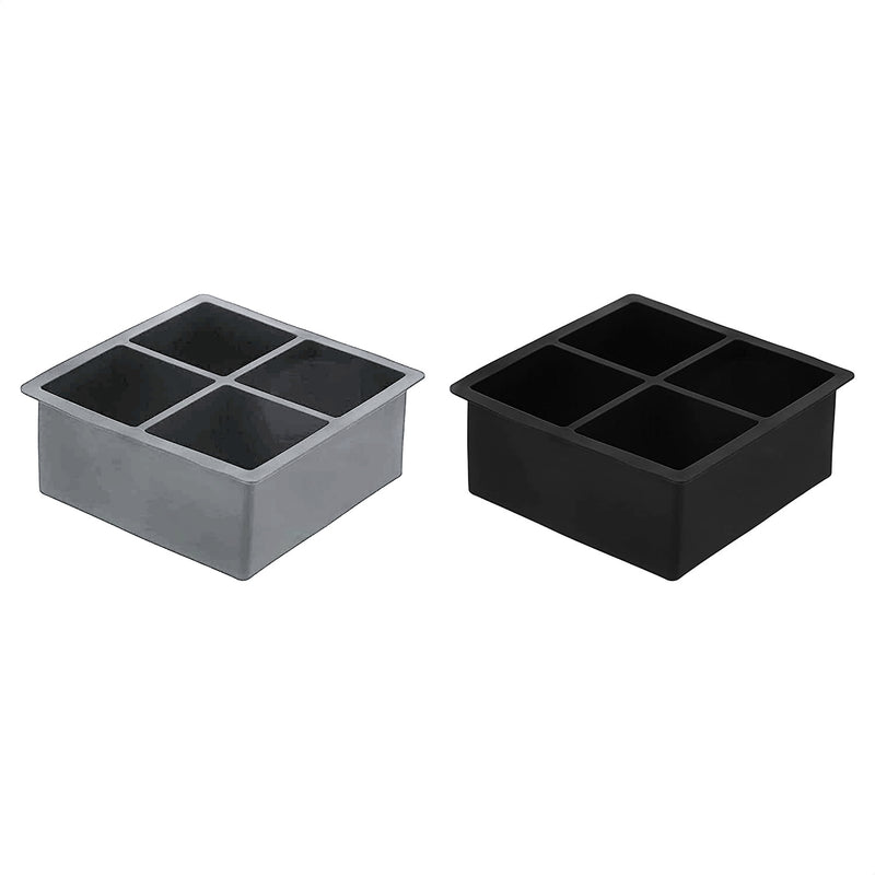 XXL Black / Grey Ice Mold Cube Makes 4 Cubes 4.5cm Each